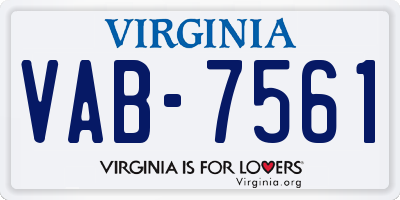 VA license plate VAB7561