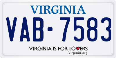 VA license plate VAB7583