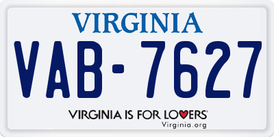 VA license plate VAB7627