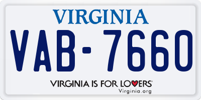 VA license plate VAB7660