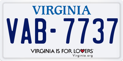 VA license plate VAB7737