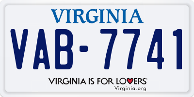 VA license plate VAB7741