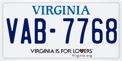 VA license plate VAB7768