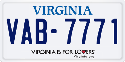 VA license plate VAB7771