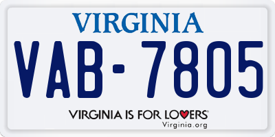 VA license plate VAB7805