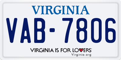 VA license plate VAB7806