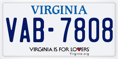 VA license plate VAB7808