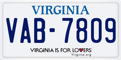 VA license plate VAB7809