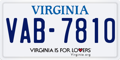 VA license plate VAB7810