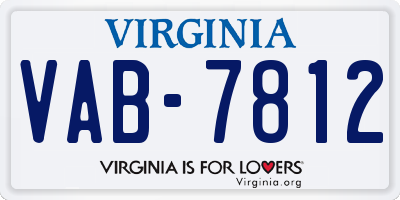 VA license plate VAB7812