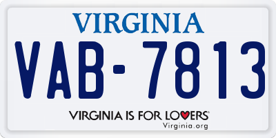 VA license plate VAB7813