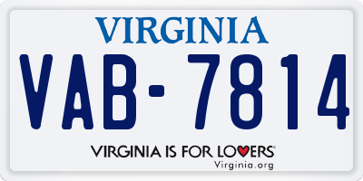 VA license plate VAB7814