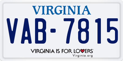 VA license plate VAB7815