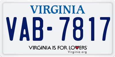 VA license plate VAB7817