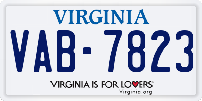 VA license plate VAB7823