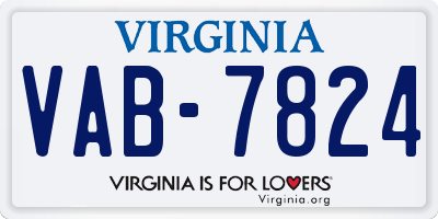 VA license plate VAB7824