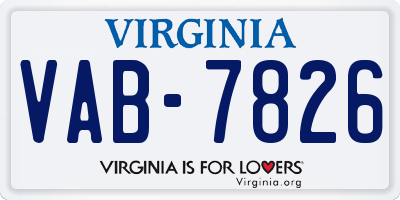 VA license plate VAB7826