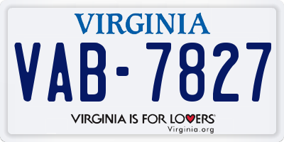 VA license plate VAB7827