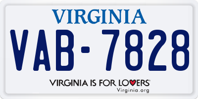 VA license plate VAB7828