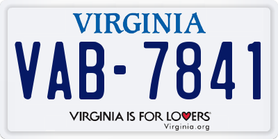 VA license plate VAB7841