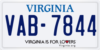 VA license plate VAB7844