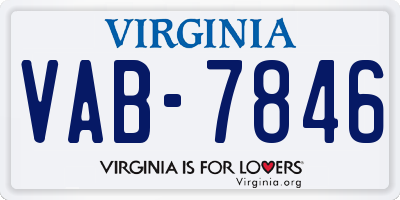 VA license plate VAB7846