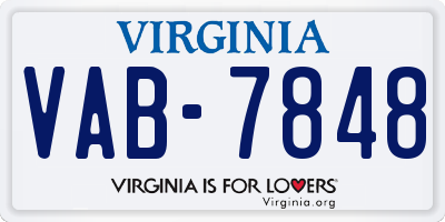 VA license plate VAB7848