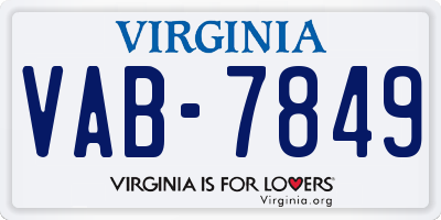 VA license plate VAB7849