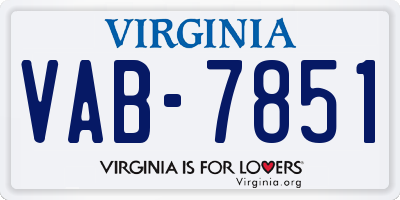 VA license plate VAB7851