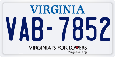 VA license plate VAB7852