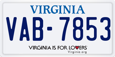 VA license plate VAB7853