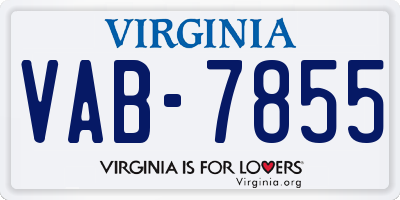 VA license plate VAB7855