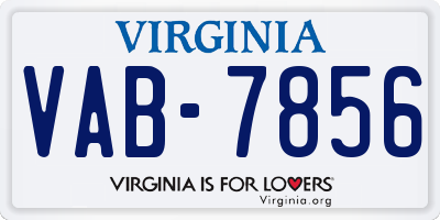 VA license plate VAB7856