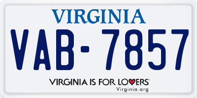 VA license plate VAB7857