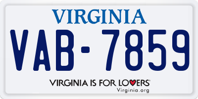 VA license plate VAB7859