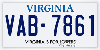 VA license plate VAB7861