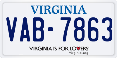 VA license plate VAB7863