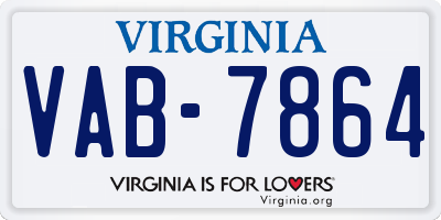 VA license plate VAB7864