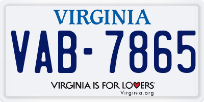 VA license plate VAB7865