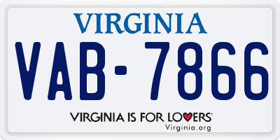 VA license plate VAB7866