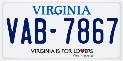 VA license plate VAB7867