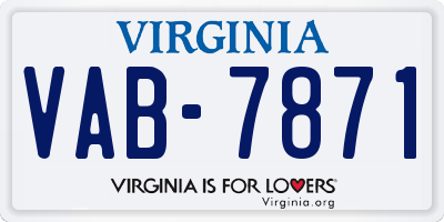 VA license plate VAB7871