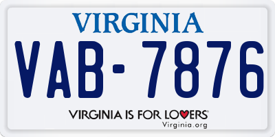 VA license plate VAB7876