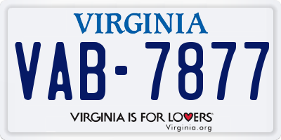 VA license plate VAB7877