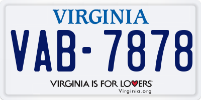 VA license plate VAB7878