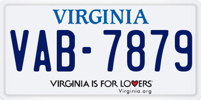 VA license plate VAB7879