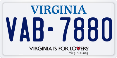 VA license plate VAB7880