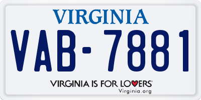 VA license plate VAB7881