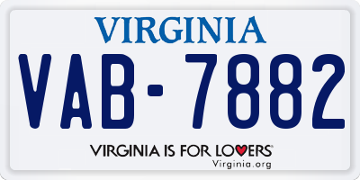 VA license plate VAB7882