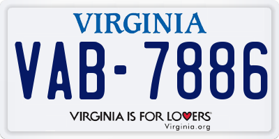 VA license plate VAB7886